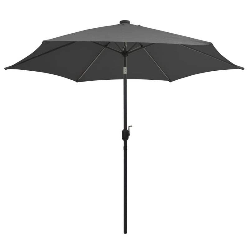Afbeelding laden in galerijviewer, Vidaxl parasol met led-verlichting en aluminium paal 300 cm antraciet
