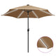Vidaxl parasol met led-verlichting en aluminium paal 300 cm taupe