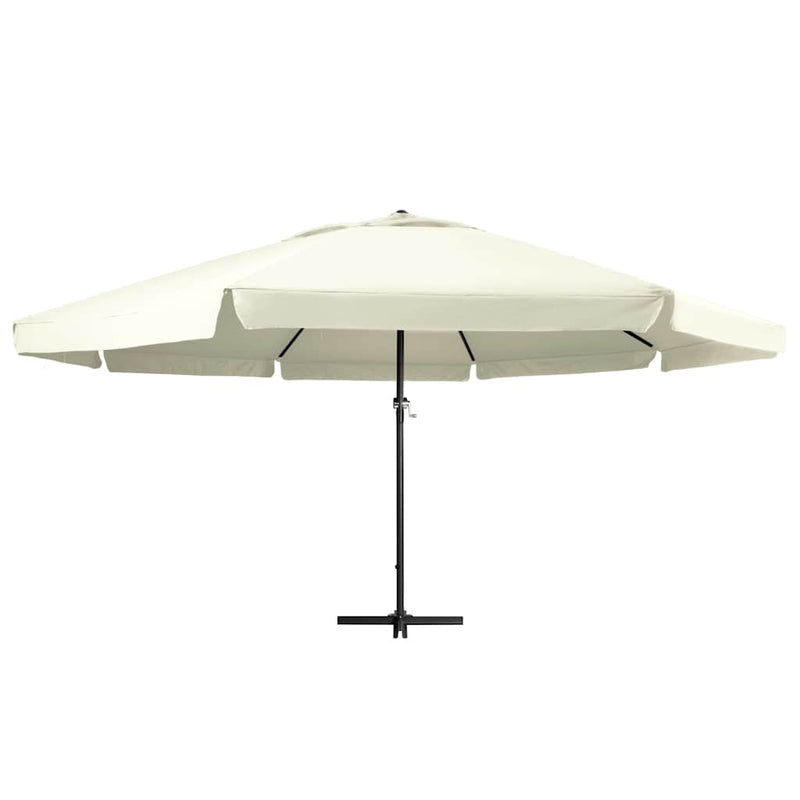 Afbeelding laden in galerijviewer, Vidaxl parasol met aluminium paal 600 cm zandwit

