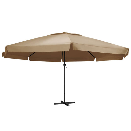 Vidaxl parasol met aluminium paal 600 cm taupe