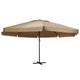Vidaxl parasol met aluminium paal 600 cm taupe