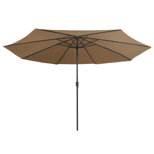Vidaxl parasol met metalen paal 390 cm taupe