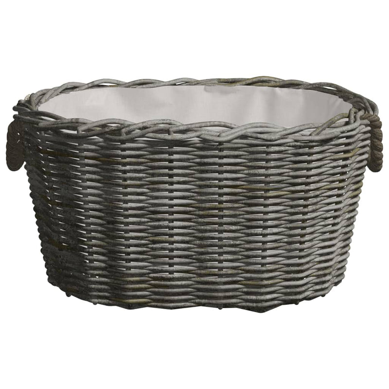 Afbeelding laden in galerijviewer, Vidaxl houtmand met handvatten 59x42x28 cm wilgenhout grijs
