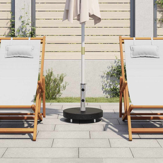Vidaxl parasolvoet rond 30 kg graniet zwart