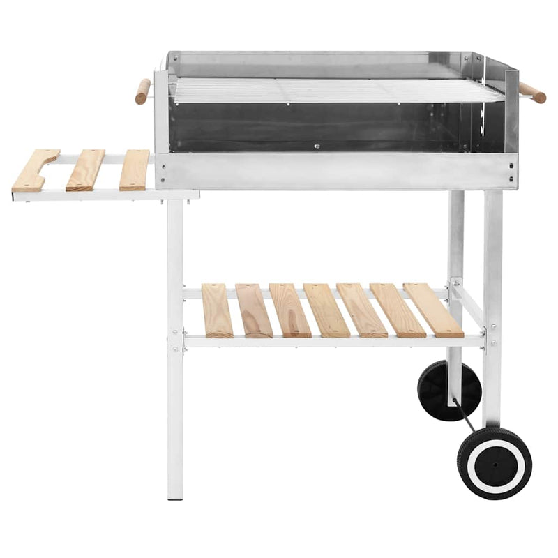 Afbeelding laden in galerijviewer, Vidaxl trolleybarbecue met 2 schappen houtskool xxl roestvrij staal
