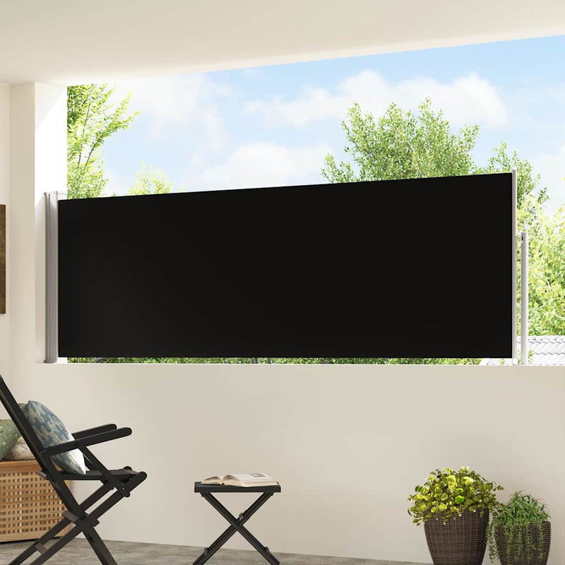 Afbeelding laden in galerijviewer, Vidaxl tuinscherm uittrekbaar 100x500 cm zwart
