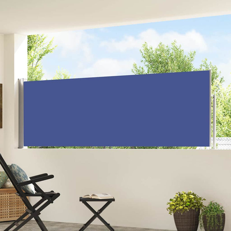 Afbeelding laden in galerijviewer, Vidaxl tuinscherm uittrekbaar 100x500 cm blauw
