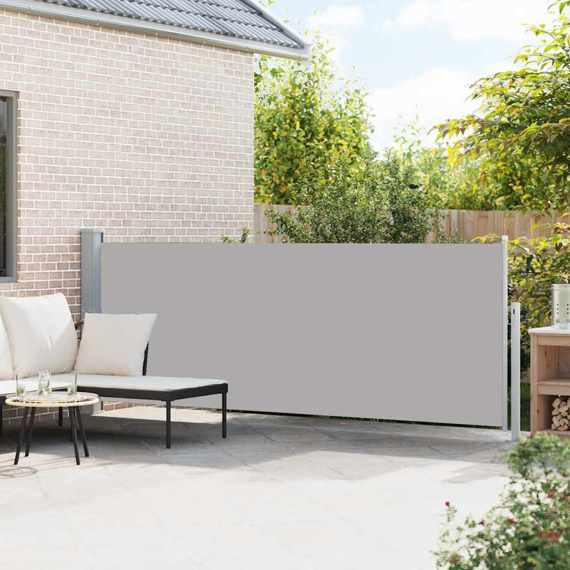 Afbeelding laden in galerijviewer, Vidaxl tuinscherm uittrekbaar 140x500 cm grijs
