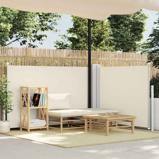 Vidaxl windscherm uittrekbaar 100x600 cm crème