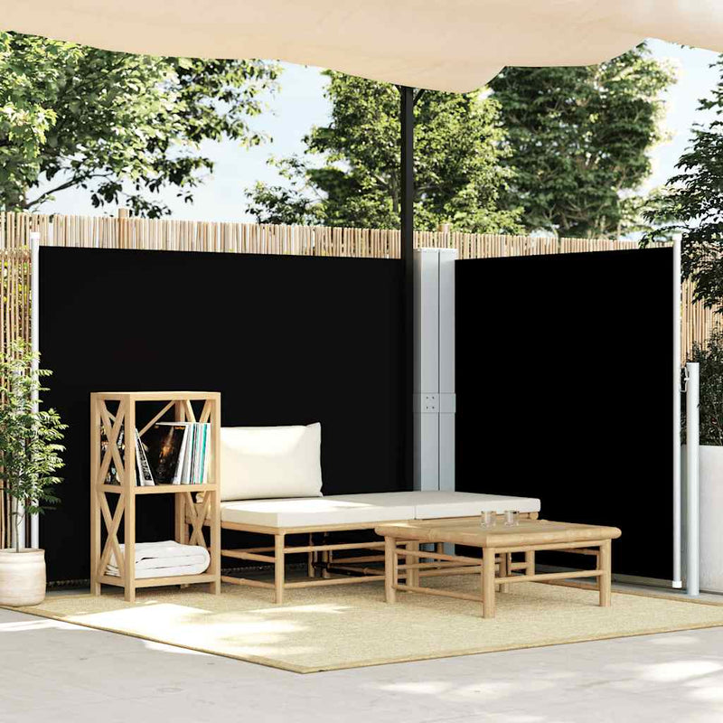 Afbeelding laden in galerijviewer, Vidaxl windscherm uittrekbaar 140x600 cm zwart
