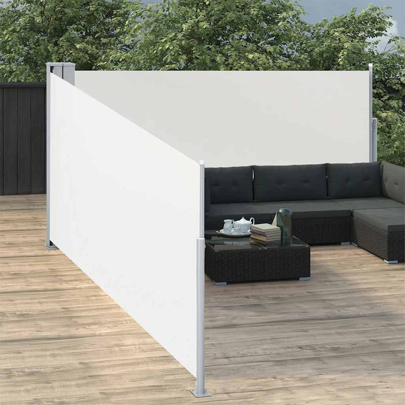 Afbeelding laden in galerijviewer, Vidaxl windscherm uittrekbaar 100x1000 cm crème
