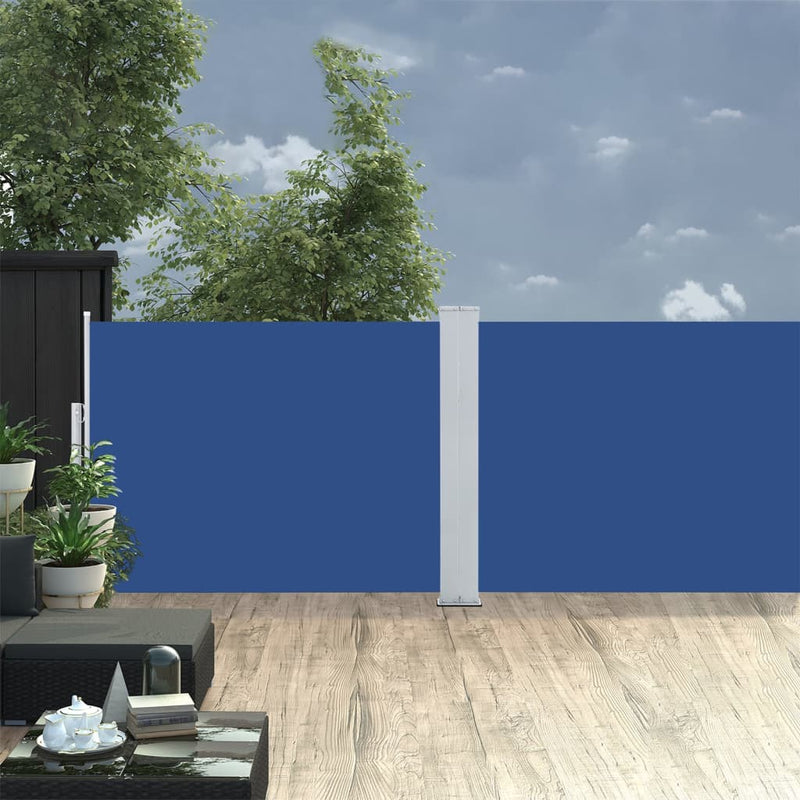 Afbeelding laden in galerijviewer, Vidaxl windscherm uittrekbaar 100x1000 cm blauw
