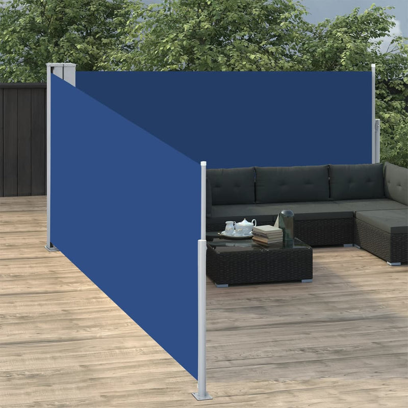 Afbeelding laden in galerijviewer, Vidaxl windscherm uittrekbaar 100x1000 cm blauw
