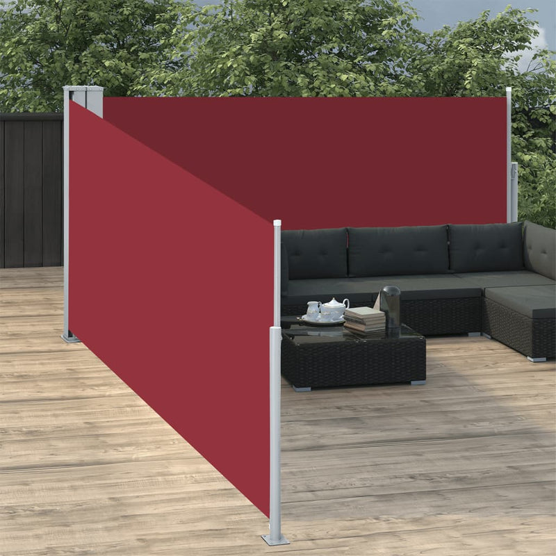 Afbeelding laden in galerijviewer, Vidaxl windscherm uittrekbaar 100x1000 cm rood
