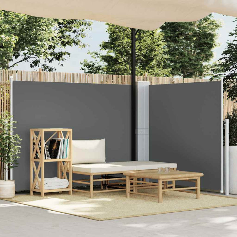 Afbeelding laden in galerijviewer, Vidaxl windscherm uittrekbaar 140x1000 cm antraciet
