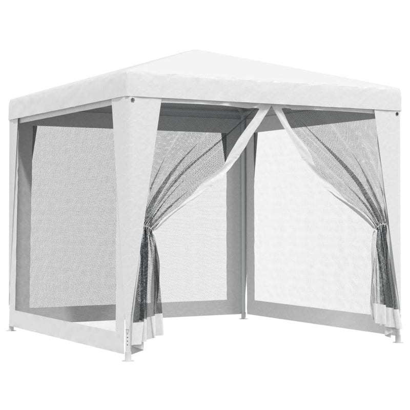 Afbeelding laden in galerijviewer, Vidaxl partytent met 4 mesh zijwanden 2,5x2,5 m wit
