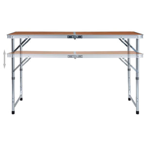 Vidaxl campingtafel inklapbaar 120x60 cm aluminium