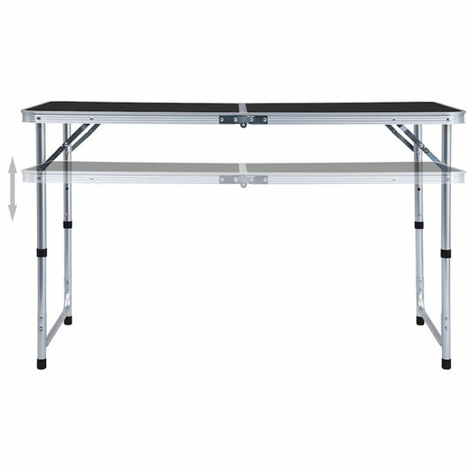 Vidaxl campingtafel inklapbaar 120x60 cm aluminium grijs