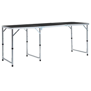 Vidaxl campingtafel inklapbaar 180x60 cm aluminium grijs