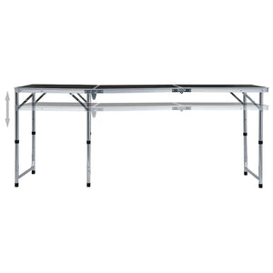 Vidaxl campingtafel inklapbaar 180x60 cm aluminium grijs