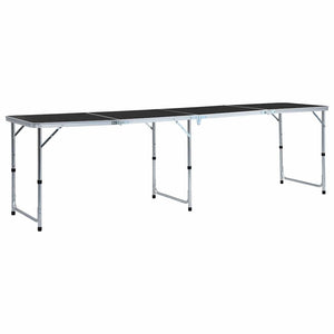 Vidaxl campingtafel inklapbaar 240x60 cm aluminium grijs