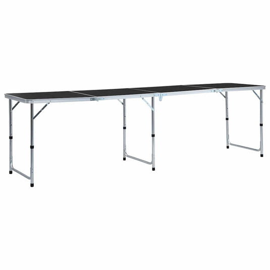 Vidaxl campingtafel inklapbaar 240x60 cm aluminium grijs