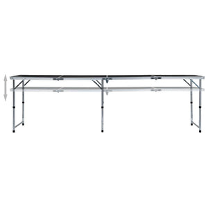 Vidaxl campingtafel inklapbaar 240x60 cm aluminium grijs