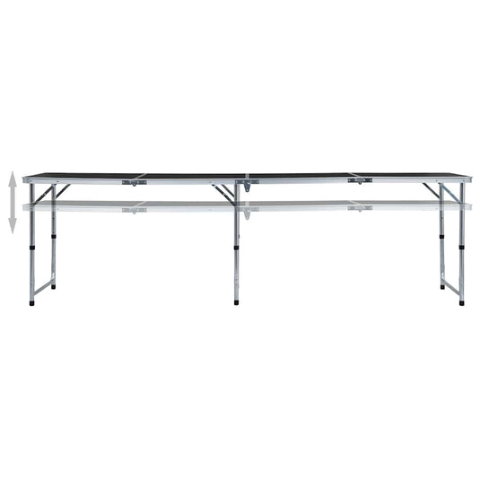 Vidaxl campingtafel inklapbaar 240x60 cm aluminium grijs
