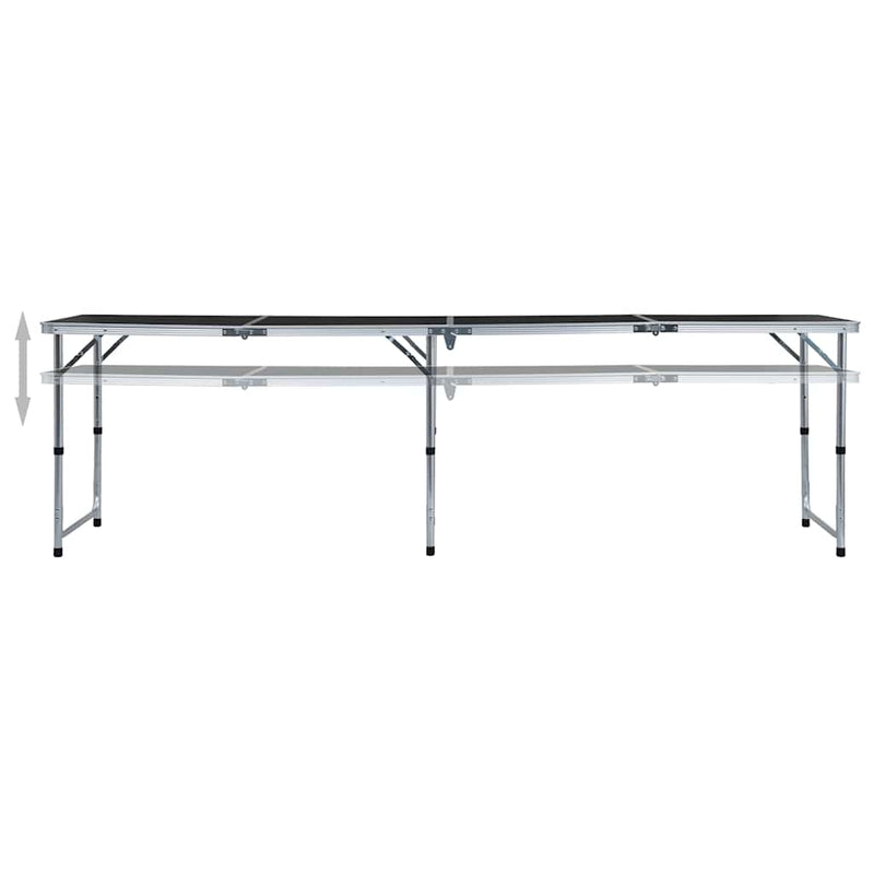 Afbeelding laden in galerijviewer, Vidaxl campingtafel inklapbaar 240x60 cm aluminium grijs
