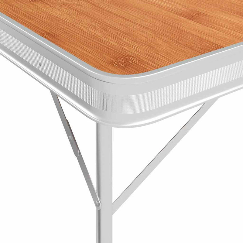 Afbeelding laden in galerijviewer, Vidaxl campingtafel inklapbaar met 2 banken aluminium bruin
