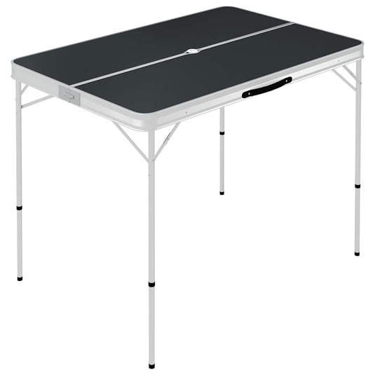 Vidaxl campingtafel inklapbaar met 2 banken aluminium grijs