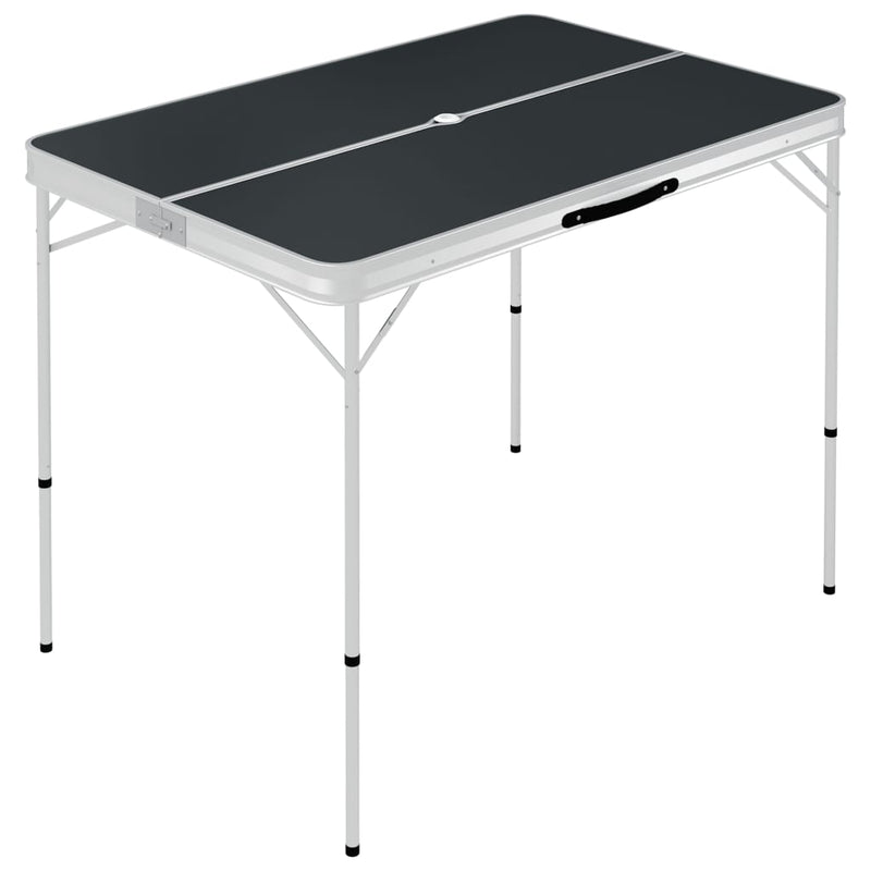 Afbeelding laden in galerijviewer, VidaXL Campingtafel inklapbaar met 2 banken aluminium grijs
