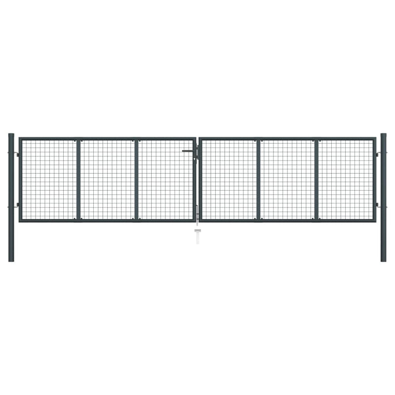 Afbeelding laden in galerijviewer, VidaXL Gaaspoort 400x125 cm gegalvaniseerd staal grijs

