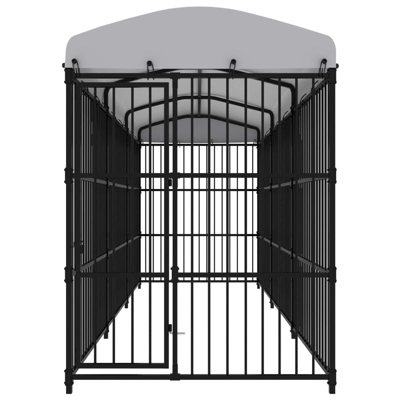 Afbeelding laden in galerijviewer, VidaXL Hondenkennel voor buiten met dak 450x150x210 cm
