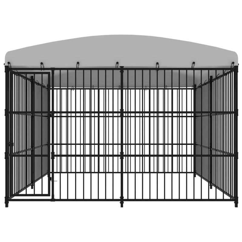 Afbeelding laden in galerijviewer, VidaXL Hondenkennel voor buiten met dak 300x300x210 cm
