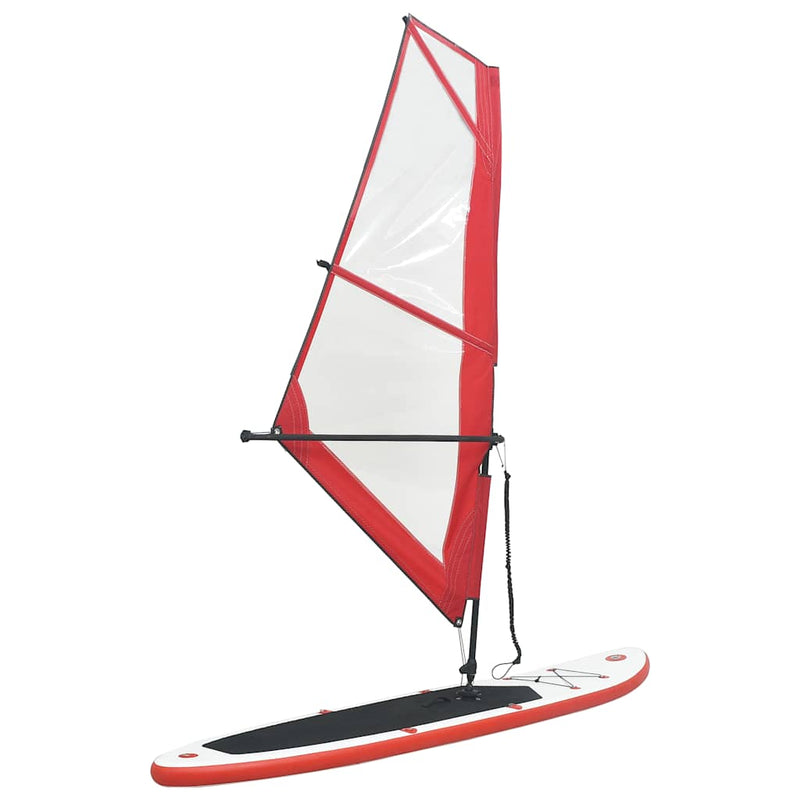 Afbeelding laden in galerijviewer, Vidaxl stand-up paddleboard opblaasbaar met zeilset rood en wit
