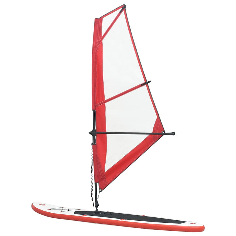 Afbeelding laden in galerijviewer, Vidaxl stand-up paddleboard opblaasbaar met zeilset rood en wit
