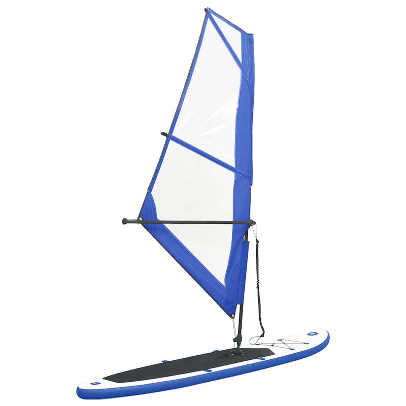 Afbeelding laden in galerijviewer, Vidaxl stand-up paddleboard opblaasbaar met zeilset blauw en wit
