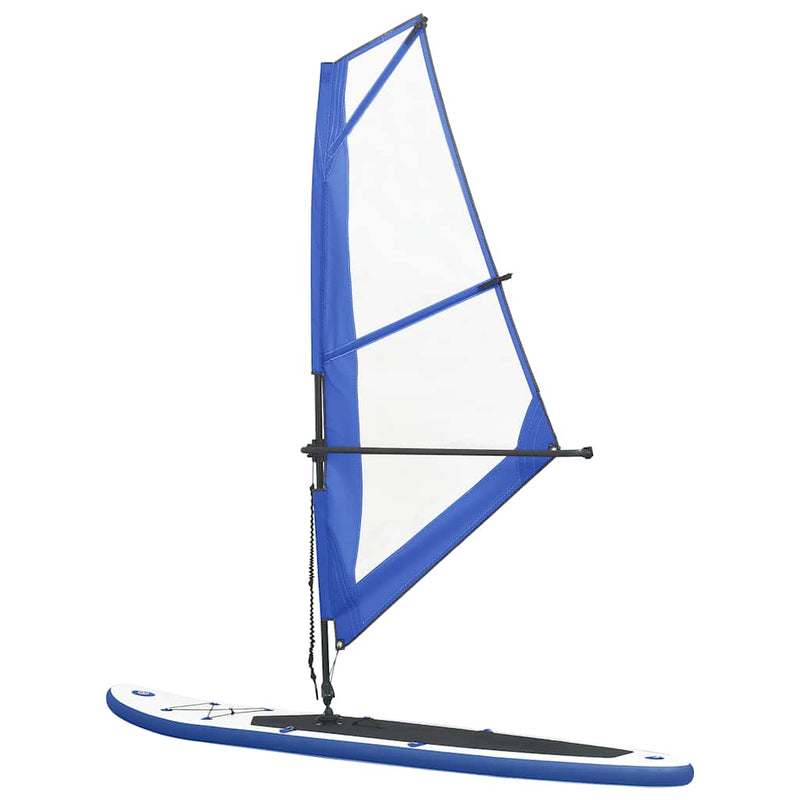 Afbeelding laden in galerijviewer, Vidaxl stand-up paddleboard opblaasbaar met zeilset blauw en wit
