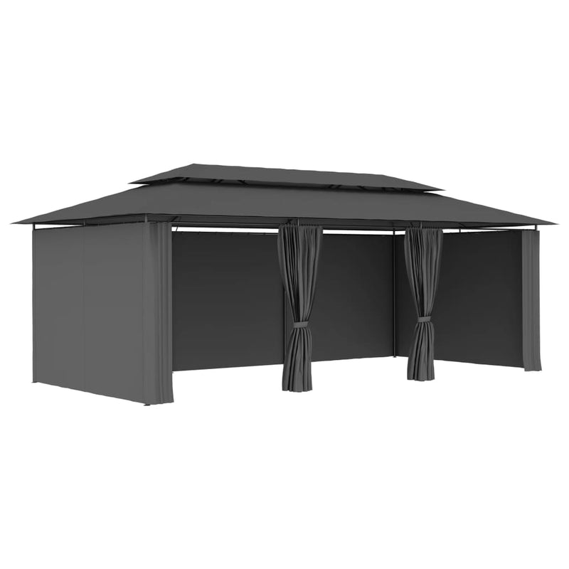 Afbeelding laden in galerijviewer, VidaXL Prieel met gordijnen 600x298x270 cm antraciet
