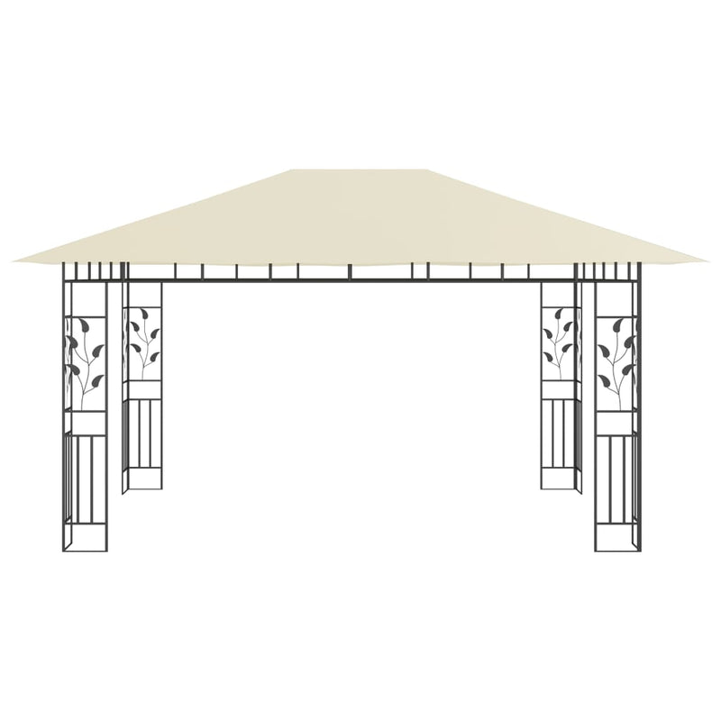 Afbeelding laden in galerijviewer, VidaXL Prieel met klamboe 180 g m² 4x3x2,73 m crème
