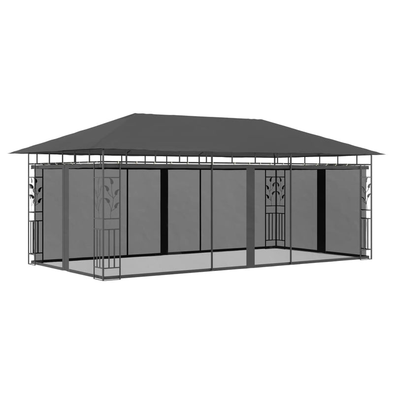 Afbeelding laden in galerijviewer, VidaXL Prieel met klamboe 6x3x2,73 m antraciet
