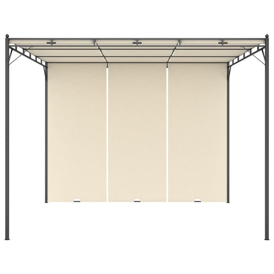 VidaXL Tuinprieel met zijgordijn 3x3x2,25 m crème