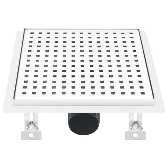 Vidaxl doucheafvoer 23x23 cm roestvrij staal