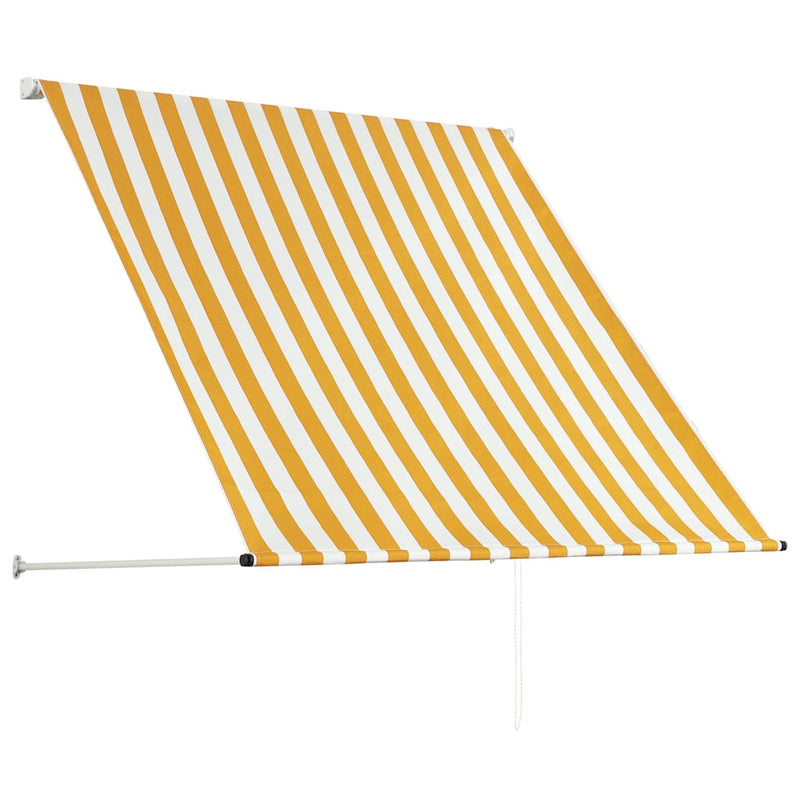 Afbeelding laden in galerijviewer, Vidaxl luifel uittrekbaar 100x150 cm geel en wit
