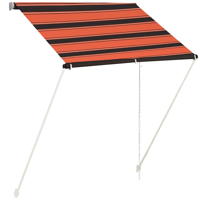 Afbeelding laden in galerijviewer, Vidaxl luifel uittrekbaar 150x150 cm oranje en bruin
