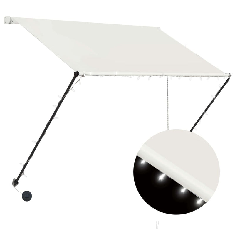 Afbeelding laden in galerijviewer, VidaXL Luifel uittrekbaar met LED 200x150 cm crème
