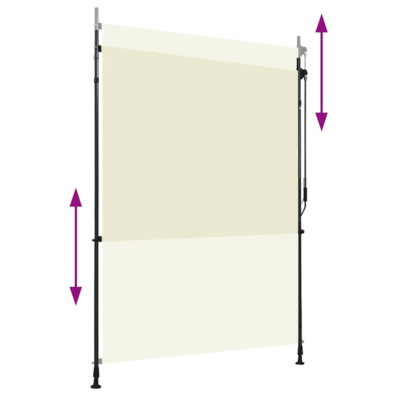 Afbeelding laden in galerijviewer, Vidaxl rolgordijn voor buiten 150x270 cm crème
