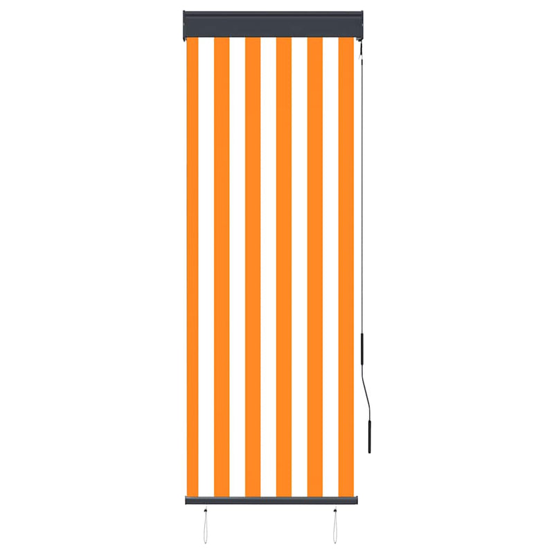 Afbeelding laden in galerijviewer, Vidaxl rolgordijn voor buiten 60x250 cm wit en oranje
