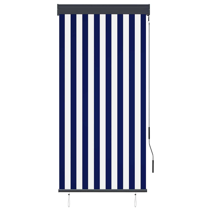Afbeelding laden in galerijviewer, Vidaxl rolgordijn voor buiten 80x250 cm blauw en wit
